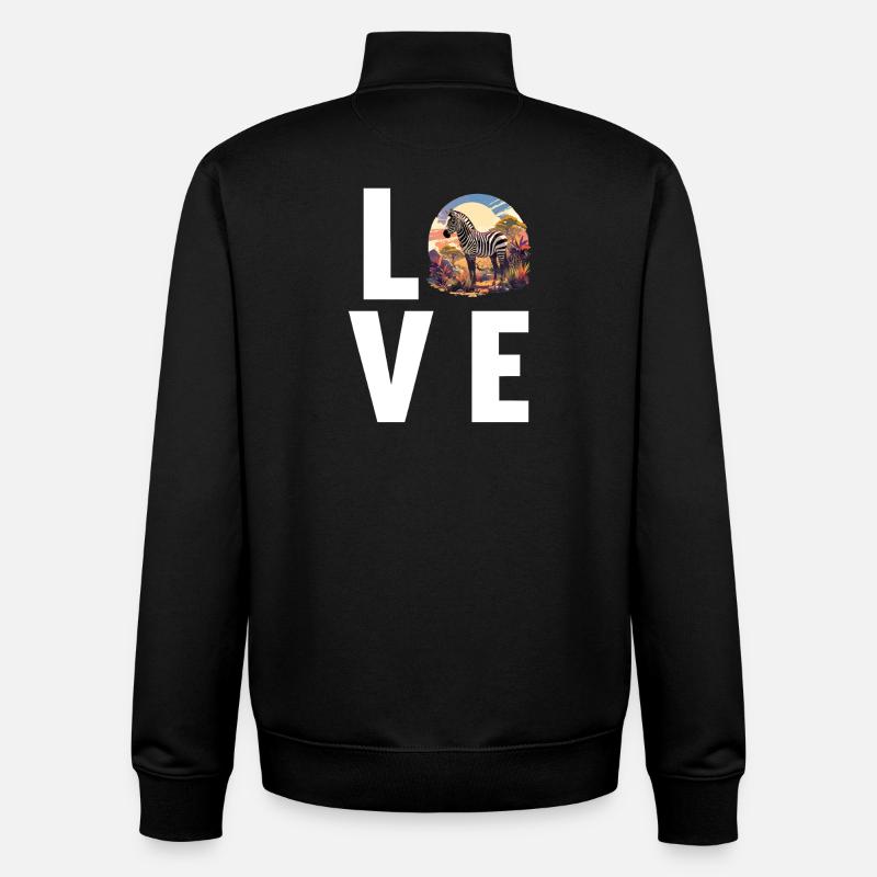 Zebras Zebra - Unisex Organic Zip Sweatshirt by Stanley/Stella - black