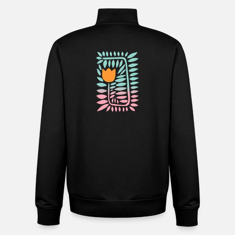 Gradient tulip - türkis - Unisex Organic Zip Sweatshirt von Stanley/Stella - Schwarz