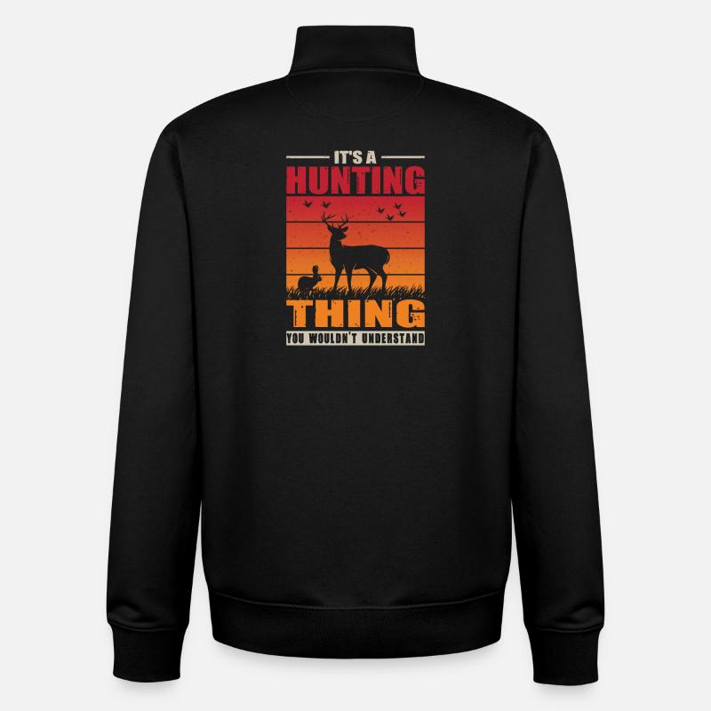 Hunter Gift Hunting Hunting Hunter Exam - Unisex Organic Zip Sweatshirt by Stanley/Stella - black