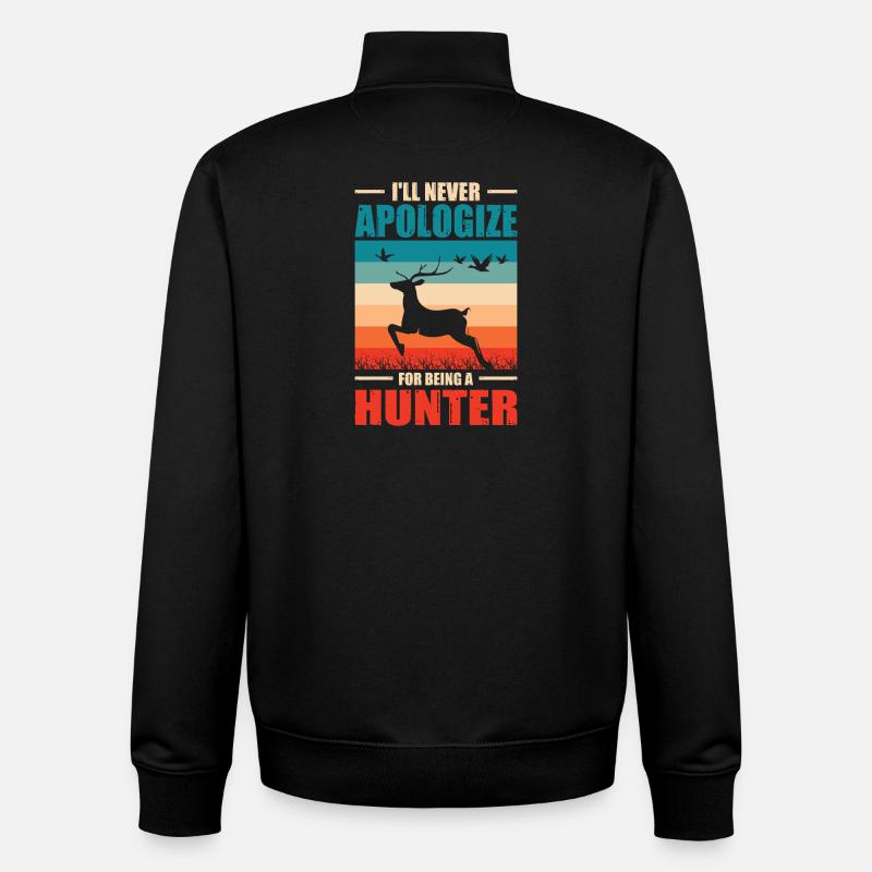 Hunter Gift Hunting Hunting Hunter Exam - Unisex Organic Zip Sweatshirt by Stanley/Stella - black