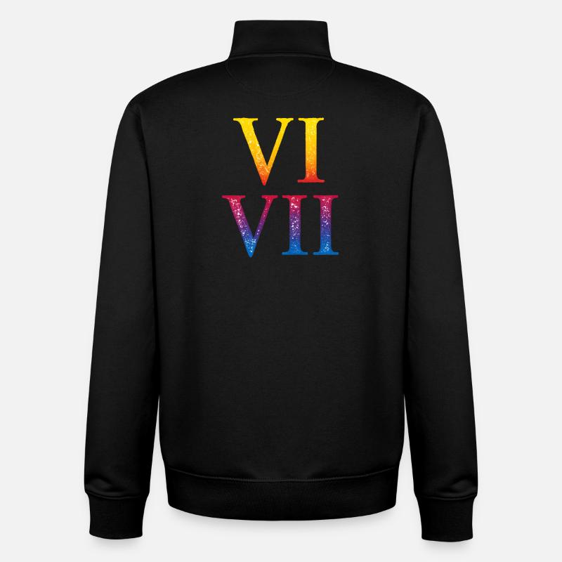67 Meme VII Römischer Ziffernstapel - Unisex Organic Zip Sweatshirt von Stanley/Stella - Schwarz