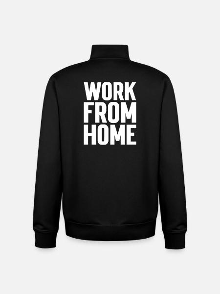 Work from home motivating tee - Unisex Organic Zip Sweatshirt by Stanley/Stella - black