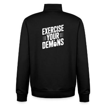 Trainieren Sie Ihre Dämonen - Unisex Organic Zip Sweatshirt von Stanley/Stella - Schwarz - Hinten - AI Model Male 185 light (185cm)