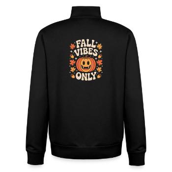 Fall Vibes Only Herbst Kürbis Halloween Stimmung - Unisex Organic Zip Sweatshirt von Stanley/Stella - Schwarz - Hinten - AI Model Male 185 light (185cm)