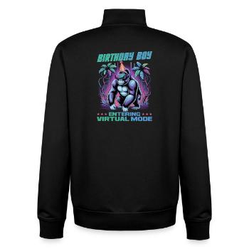 Birthday Gamer VR - Unisex Organic Zip Sweatshirt von Stanley/Stella - Schwarz - Hinten - AI Model Male 185 light (185cm)
