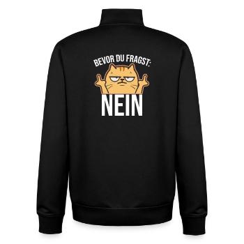 Chat du majeur - Sweat zippé unisexe en coton bio Stanley/Stella - noir - Dos - AI Model Male 185 light (185cm)