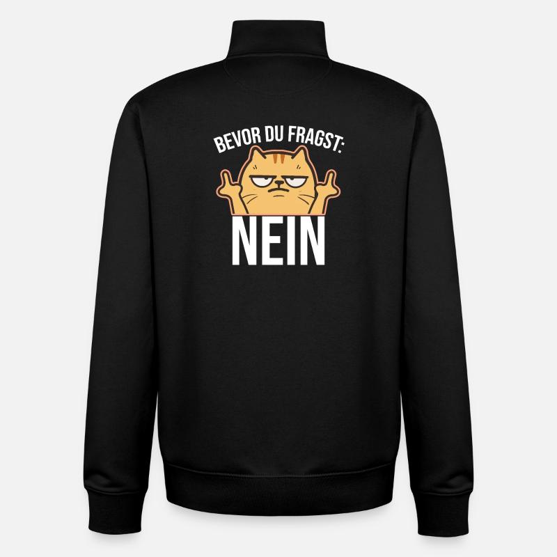 Middle Finger Cat - Unisex Organic Zip Sweatshirt by Stanley/Stella - black