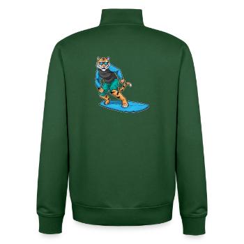 Tiger Surfing Planche de surf Été - Sweat zippé unisexe en coton bio Stanley/Stella - vert bouteille - Dos - AI Model Male 185 dark (185cm)