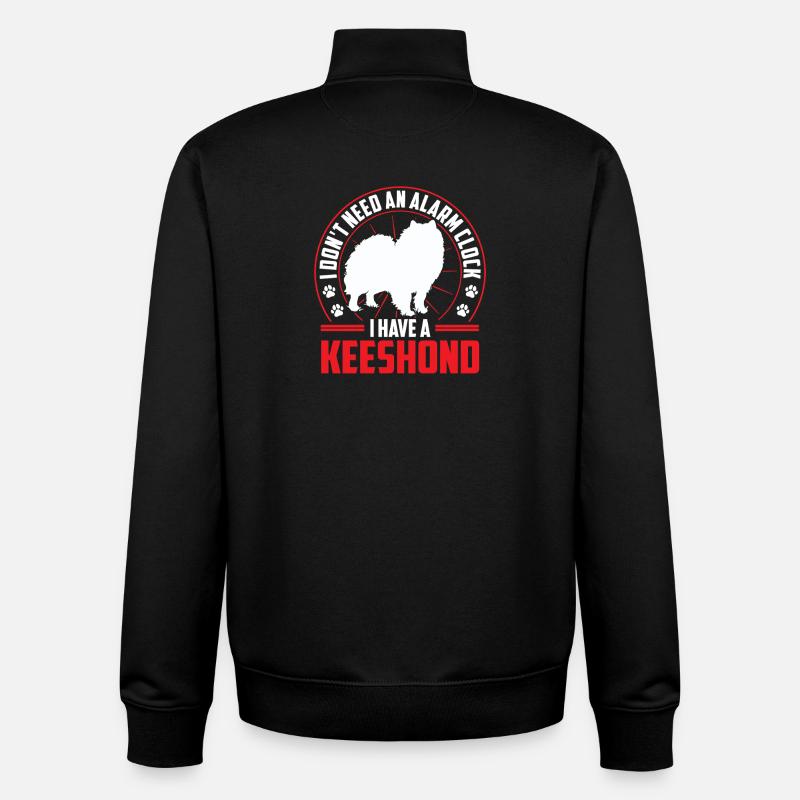 Wolfspitz is alarm German Wolfspitz - Unisex Organic Zip Sweatshirt by Stanley/Stella - black