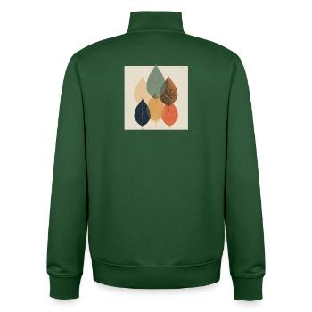 Herbstblatt-Mosaik: Retro-Palette - Unisex Organic Zip Sweatshirt von Stanley/Stella - Flaschengrün - Hinten - AI Model Male 185 dark (185cm)