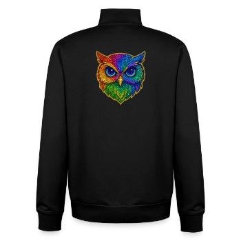 Owl | Tawny Owl | Rainbow Owl Magic - Unisex Organic Zip Sweatshirt by Stanley/Stella - black - Back - AI Model Male 185 light (185cm)