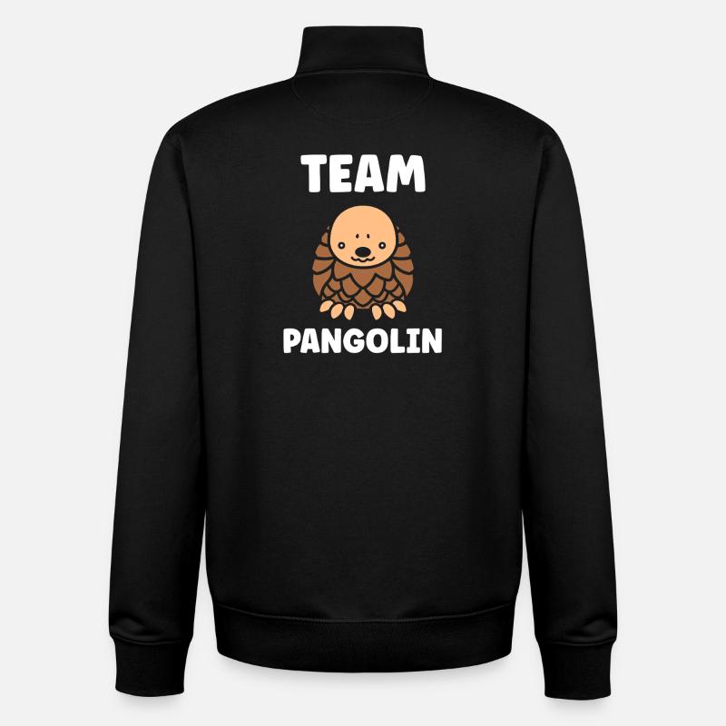Pangolin Team Mascotte Mignonne - Sweat zippé unisexe en coton bio Stanley/Stella - noir