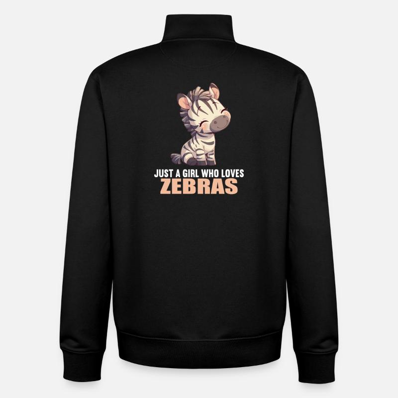 Zebras Zebra - Unisex Organic Zip Sweatshirt by Stanley/Stella - black