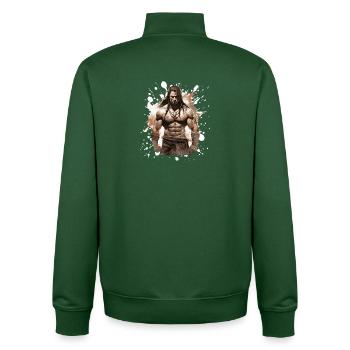 Chef de Musculation Muscles Indien - Sweat zippé unisexe en coton bio Stanley/Stella - vert bouteille - Dos - AI Model Male 185 dark (185cm)