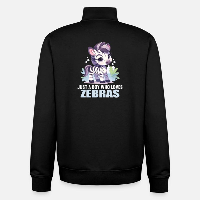 Zèbres Zèbre - Sweat zippé unisexe en coton bio Stanley/Stella - noir