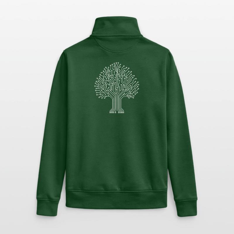 Binary Tree Joke Electrical Engineer Geek Humor Unisex Organic Zip Sweatshirt by Stanley/Stella