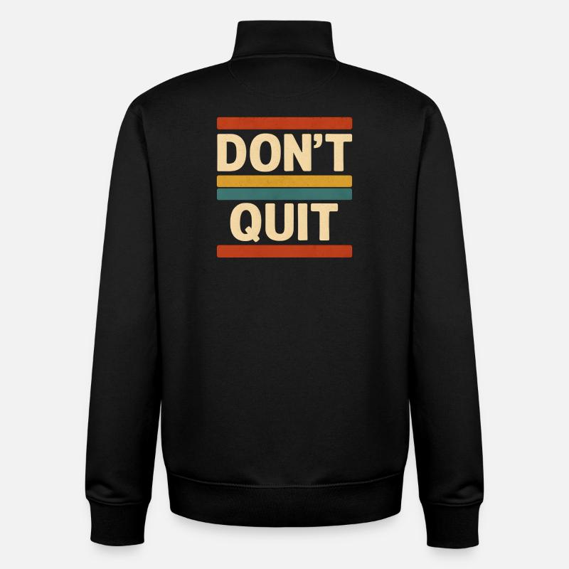 Don't Quit Retro Stripes - Unisex Organic Zip Sweatshirt by Stanley/Stella - black