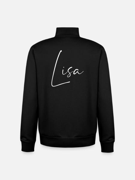 Lisa / Handwriting Name Design (White) - Unisex Organic Zip Sweatshirt by Stanley/Stella - black