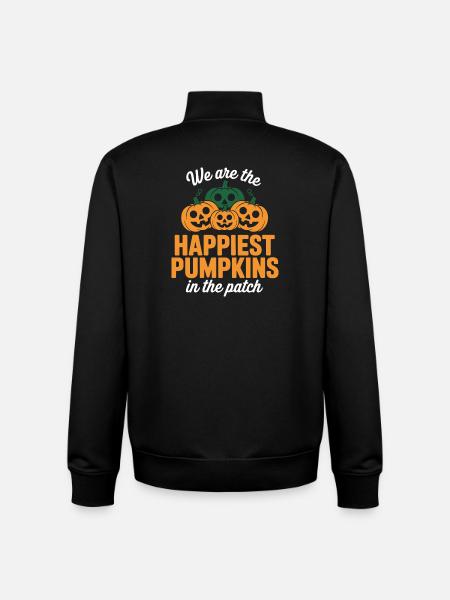 Happiest Pumpkins in the Patch - Unisex Organic Zip Sweatshirt by Stanley/Stella - black