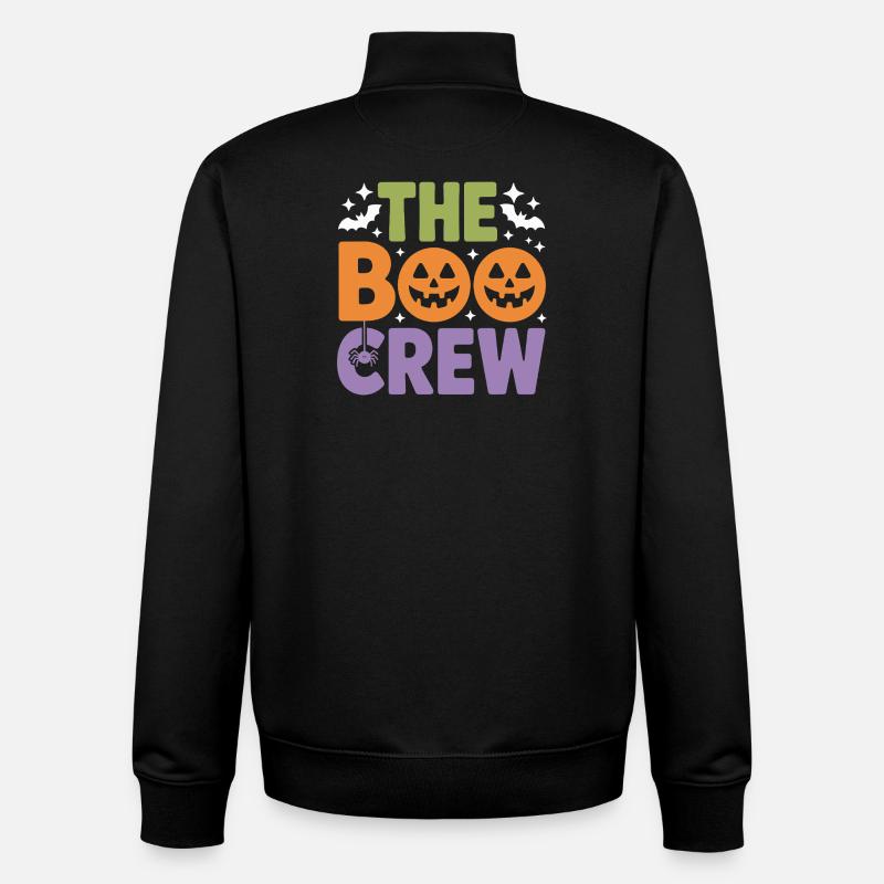 Citrouilles d’Halloween The Boo Crew - Sweat zippé unisexe en coton bio Stanley/Stella - noir