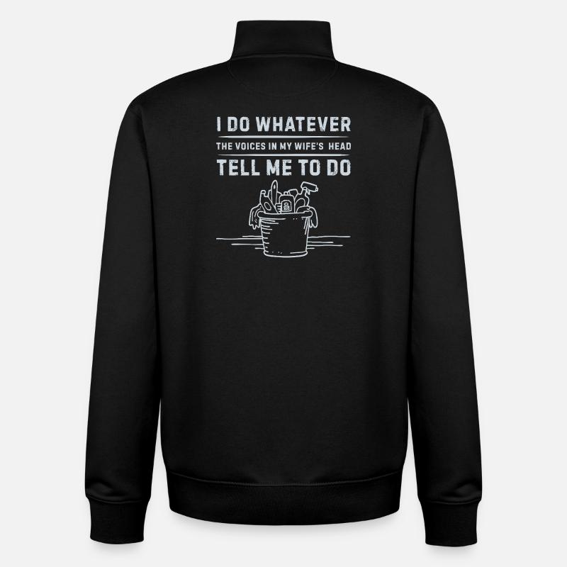 I_do_Anything_for_Wife_12 - Sweat zippé unisexe en coton bio Stanley/Stella - noir