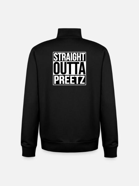 STRAIGHT OUTTA PREETZ - Unisex Organic Zip Sweatshirt von Stanley/Stella - Schwarz