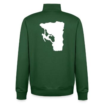 Kletterer am Felsvorsprung - Unisex Organic Zip Sweatshirt von Stanley/Stella - Flaschengrün - Hinten - AI Model Male 185 dark (185cm)