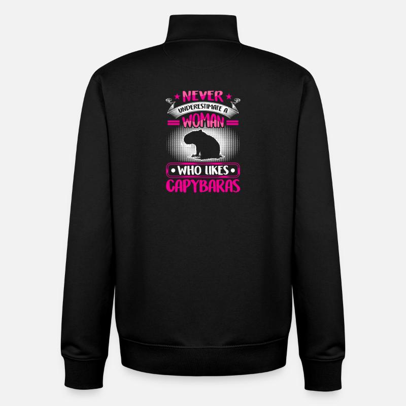 Capybara underestimate capybara - Unisex Organic Zip Sweatshirt by Stanley/Stella - black