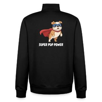 Superhelden Hund Cape - Unisex Organic Zip Sweatshirt von Stanley/Stella - Schwarz - Hinten - AI Model Male 185 light (185cm)