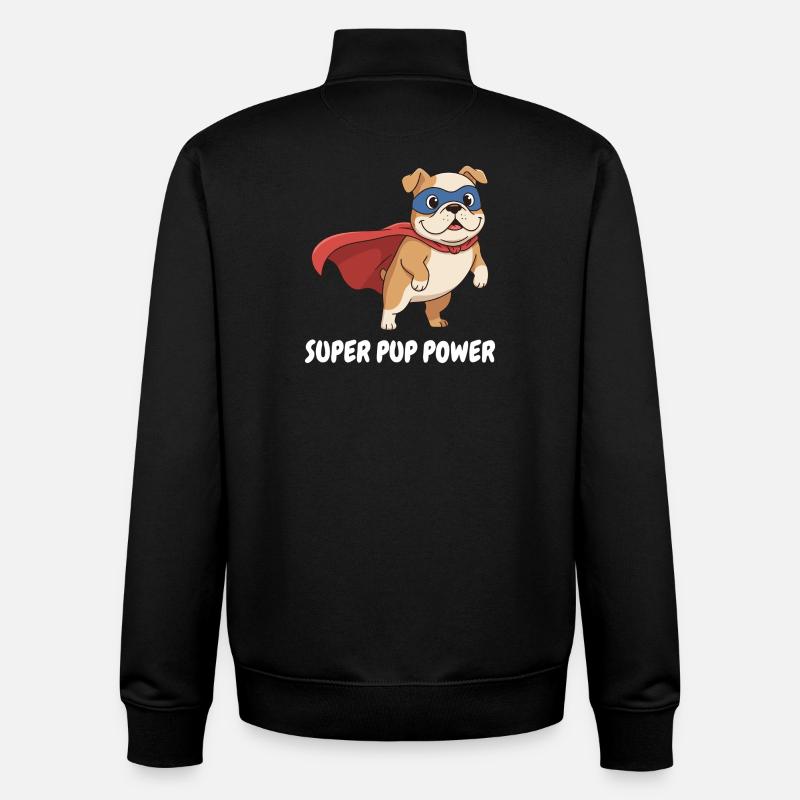 Cape de chien super-héros - Sweat zippé unisexe en coton bio Stanley/Stella - noir