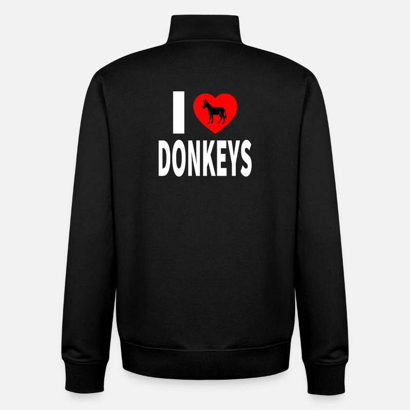 âne - Sweat zippé unisexe en coton bio Stanley/Stella - noir