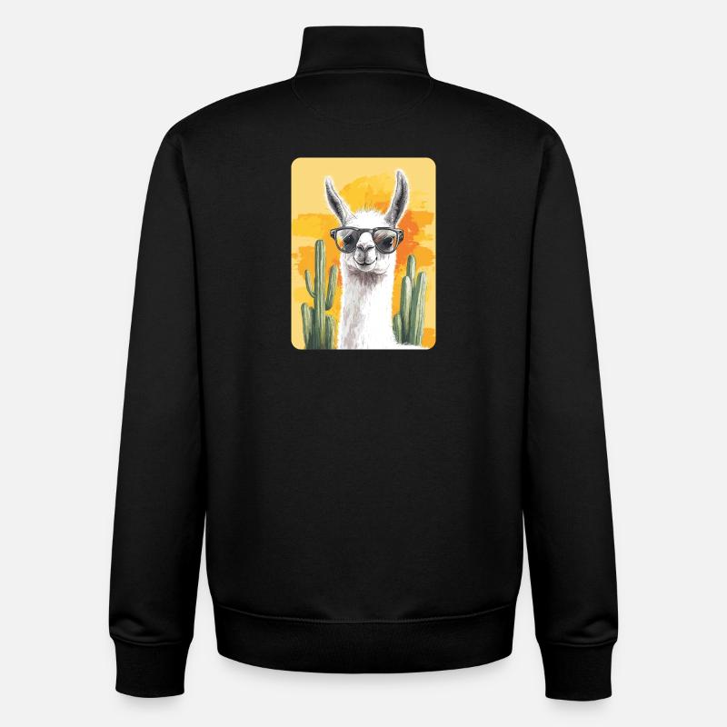 lama - Sweat zippé unisexe en coton bio Stanley/Stella - noir