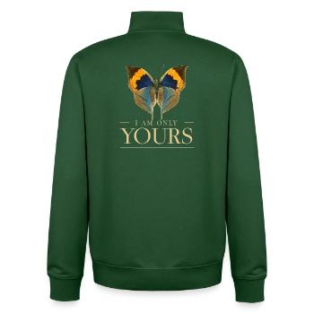Schmetterling LOVE Motiv – Ich bin nur Deins - Unisex Organic Zip Sweatshirt von Stanley/Stella - Flaschengrün - Hinten - AI Model Male 185 dark (185cm)