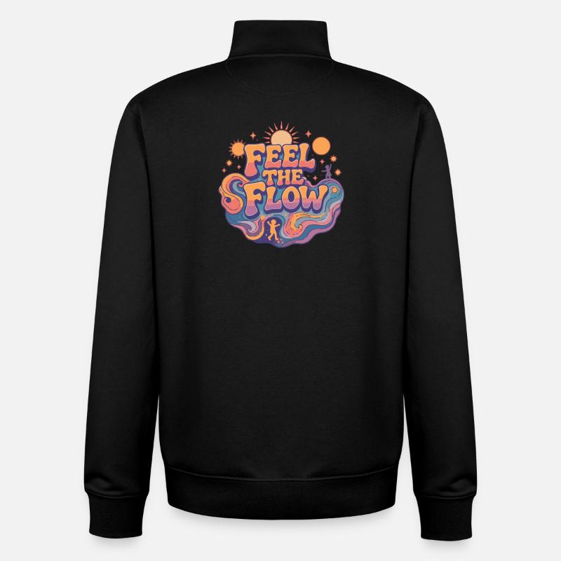 Psychedelisch Retro – Feel the Flow - Unisex Organic Zip Sweatshirt von Stanley/Stella - Schwarz