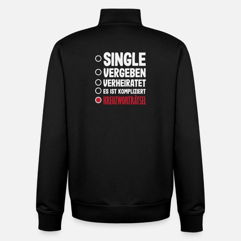 Mots croisés Humour - Sweat zippé unisexe en coton bio Stanley/Stella - noir