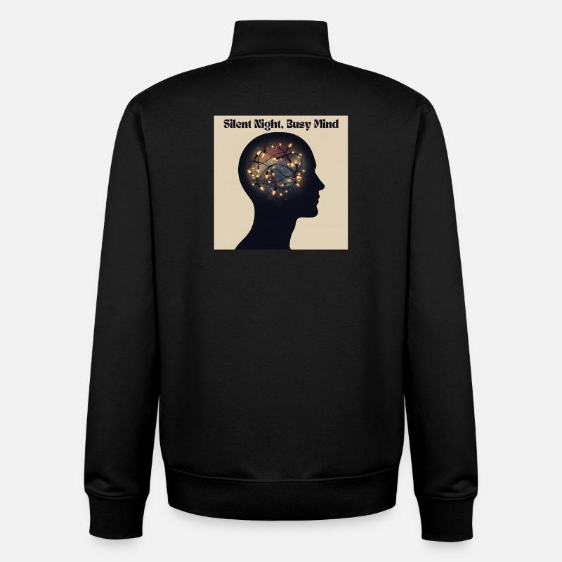 Stille Nacht, hektischer Geist - Sweat zippé unisexe en coton bio Stanley/Stella - noir
