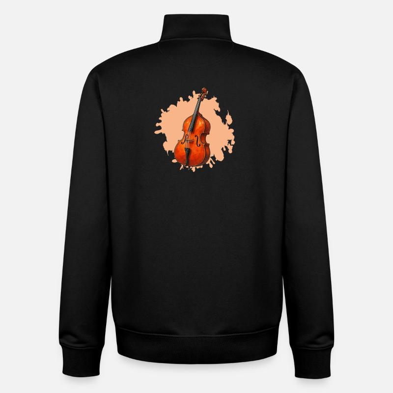 Orange Violoncelle Aquarelle - Sweat zippé unisexe en coton bio Stanley/Stella - noir
