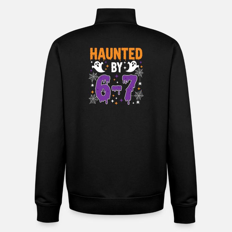 Haunted by 67 Funny Meme - Unisex Organic Zip Sweatshirt by Stanley/Stella - black