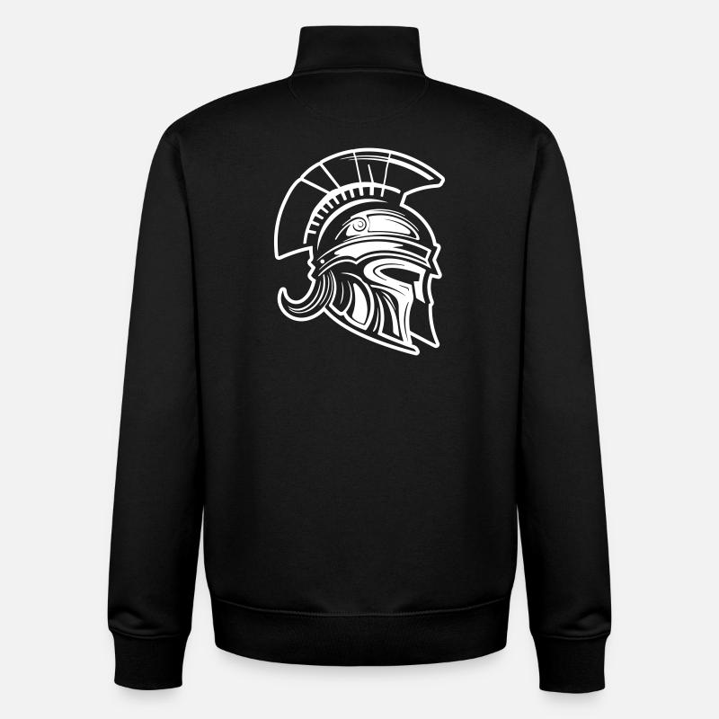 Spartan Warrior Casque Sparta - Sweat zippé unisexe en coton bio Stanley/Stella - noir