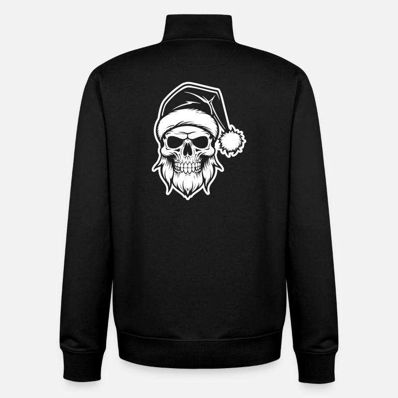 Weihnachtsmann Totenkopf - Unisex Organic Zip Sweatshirt von Stanley/Stella - Schwarz