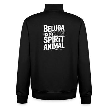 Beluga ist Mein Krafttier - Unisex Organic Zip Sweatshirt von Stanley/Stella - Schwarz - Hinten - AI Model Male 185 light (185cm)