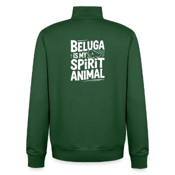 Le béluga est mon animal spirituel - Sweat zippé unisexe en coton bio Stanley/Stella - vert bouteille - Dos - AI Model Male 185 dark (185cm)