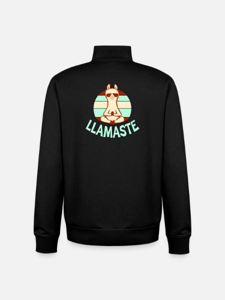 Lama Mediterer Yoga Llamaste Solbriller Retro - Stanley/Stella unisex sweatshirt med lynlås i økologisk - sort