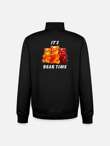 GUMMY BEARS IT'S BEAR TIME - Unisex Organic Zip Sweatshirt by Stanley/Stella - black