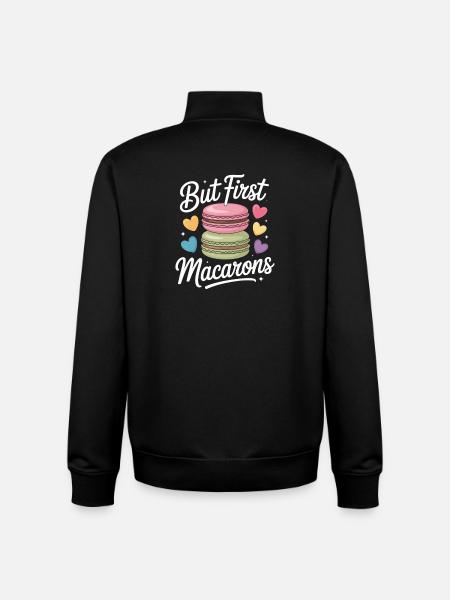 Macaron French Desserts - Unisex Organic Zip Sweatshirt by Stanley/Stella - black