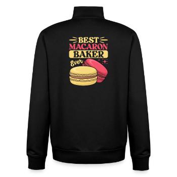 Macaron French Desserts - Unisex Organic Zip Sweatshirt by Stanley/Stella - black - Back - AI Model Male 185 light (185cm)