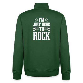 I'm Just Here To Rock Band Guitar Music - Unisex Organic Zip Sweatshirt von Stanley/Stella - Flaschengrün - Hinten - AI Model Male 185 dark (185cm)
