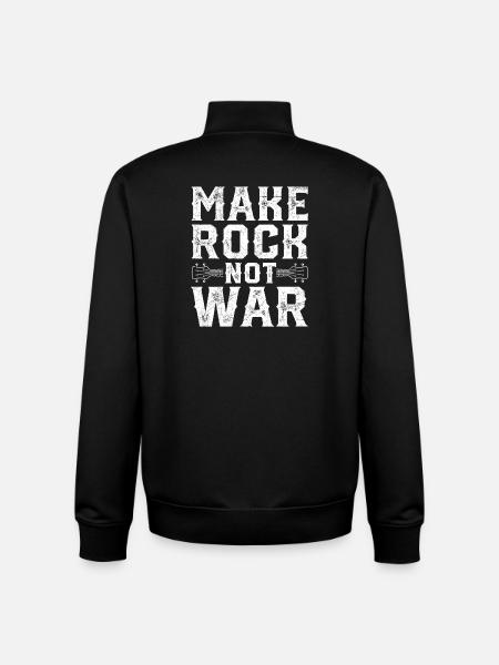 Lav Rock Ikke Krig Rock Band Guitar Musik - Stanley/Stella unisex sweatshirt med lynlås i økologisk - sort