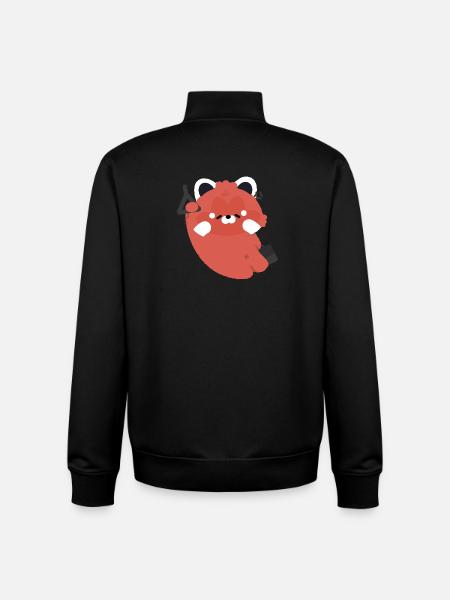 Tirede Panda roux - Sweat zippé unisexe en coton bio Stanley/Stella - noir