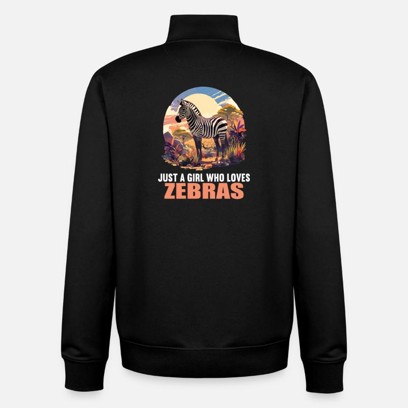 Zebras Zebra - Unisex Organic Zip Sweatshirt by Stanley/Stella - black